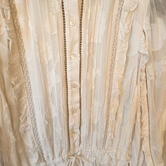 Joie Adel B Lace Ruffled Floral Long Sleeve Mini Dress - Picture 3 of 13